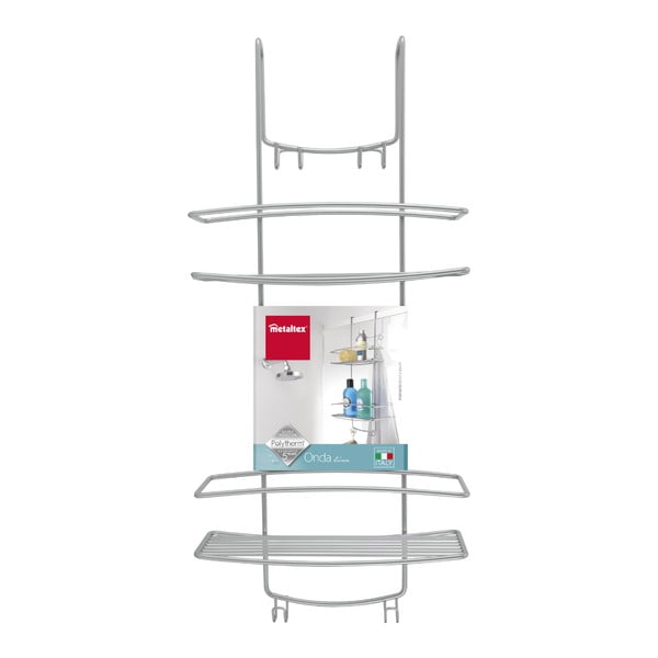 Etajeră atașabilă cu 2 nivele pentru baie Metaltex Onda-image-3