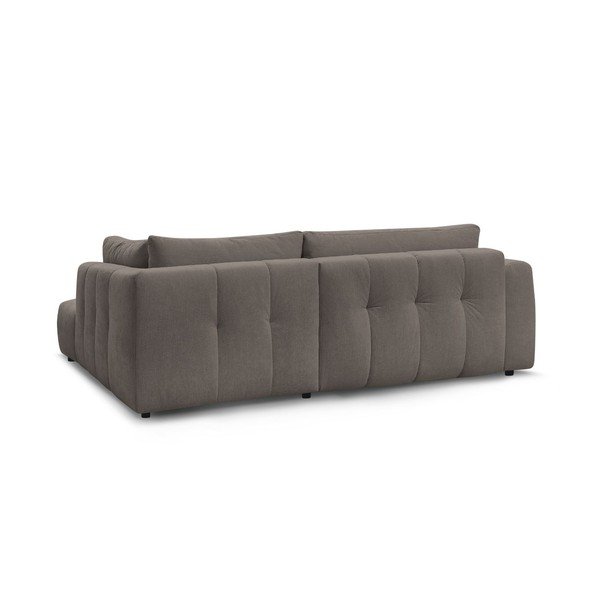 Colțar taupe extensibil/cu spațiu de depozitare (cu colț pe partea dreaptă/în formă de ”L”) Fuji – Bobochic Paris-image-4