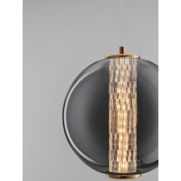 Lustră gri LED din metal cu abajur din sticlă ø 22 cm Navi – Nova Luce-image-4