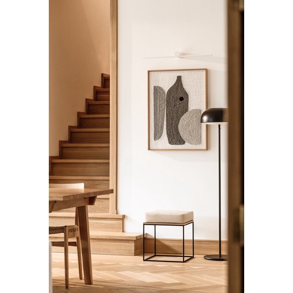 Scaun tip taburet bej tapițat Feo – noo.ma-image-1