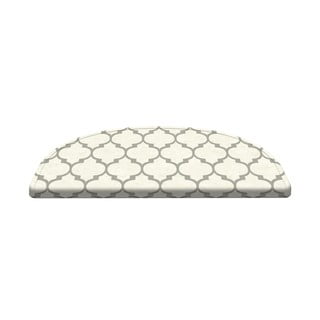 Set 16 covorașe pentru scări Vitaus Madalyon, 20 x 65 cm, crem
