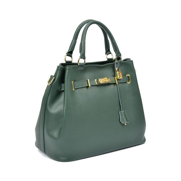 Geantă din piele Isabella Rhea Elena, verde-image-4