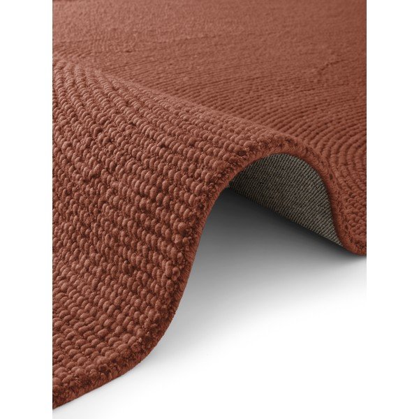 Covor cărămiziu țesut manual rotund din lână ø 150 cm Calmio – Hanse Home-image-4