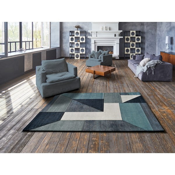 Covor Universal Mya Geo, 120 x 170 cm, albastru-image-1
