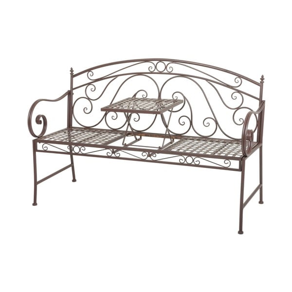 Bancă de grădină maro din metal Saket – Garden Pleasure-image-2