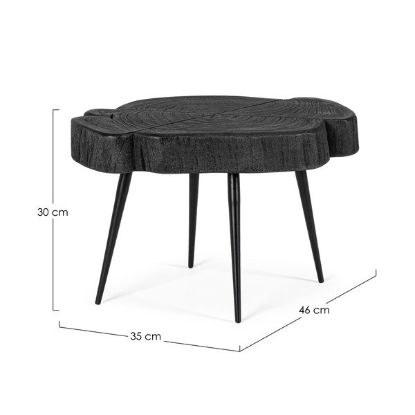Măsuță de cafea neagră cu blat din lemn de acacia 35x46 cm Zakia – Bizzotto-image-4