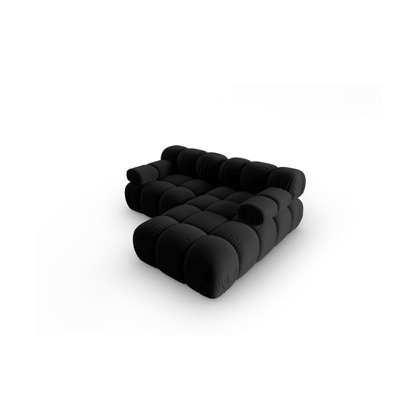 Colțar negru cu tapițerie din catifea (colț dreapta) Bellis – Micadoni Home-image-4