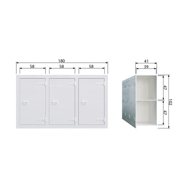 Comodă cu sertare din lemn de pin vtwonen Bunk, alb-image-3