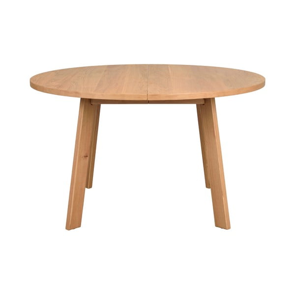 Masă de dining natural  rotundă extensibilă cu aspect de lemn de stejar ø 130 cm Glenside – Rowico-image-3
