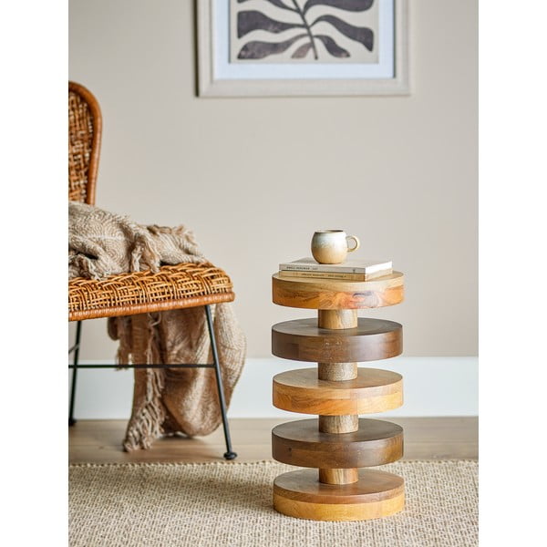 Măsuță auxiliară rotundă din lemn de mango ø 25 cm Franka – Bloomingville-image-1