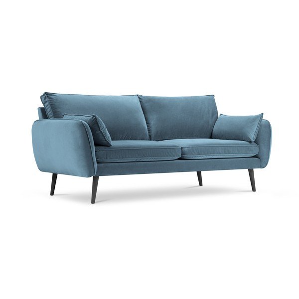 Canapea cu tapițerie din catifea Kooko Home Lento, 198 cm, albastru deschis-image-2