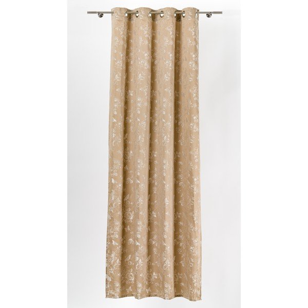 Draperie bej 135x260 cm Lillies – Mendola Fabrics-image-1