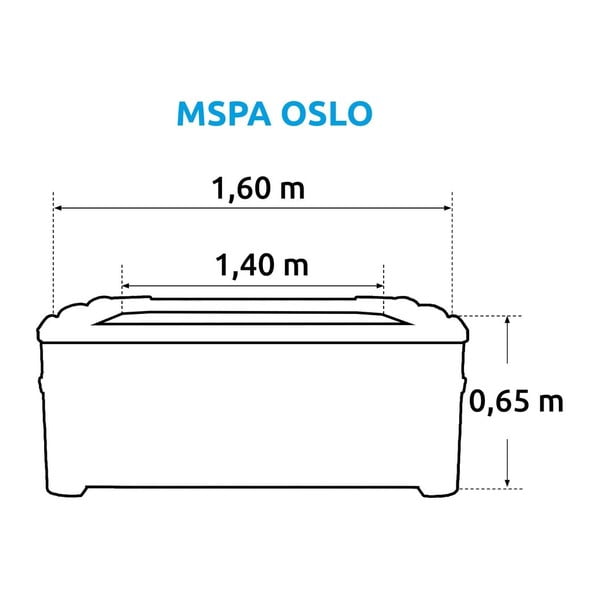 Jacuzzi cu structură solidă adâncime 65 cm pentru șase persoane Oslo – MSPA-image-3