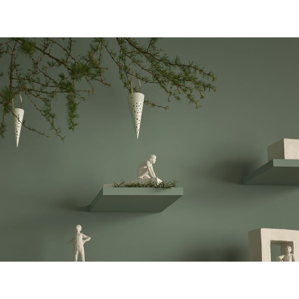 Decorațiune suspendată din ceramică Kähler Design Cone, înălțime 14,5 cm, alb-image-3