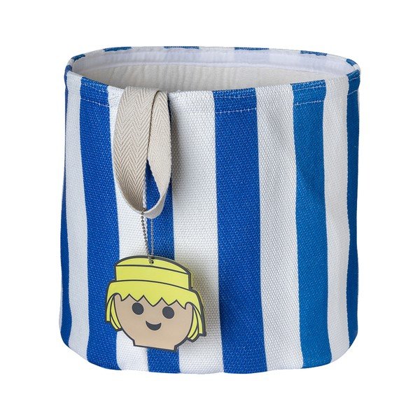 Coș de jucării pentru copii albastru din material textil ø 30x28 cm Stripes – Playmobil