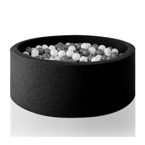 Piscină rotundă pentru copii cu 200 de mingi Misioo, 90 x 40 cm, negru