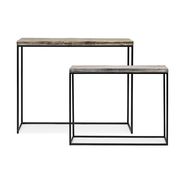Mese consolă 2 buc. din metal 29x99 cm Amira – Bizzotto-image-4