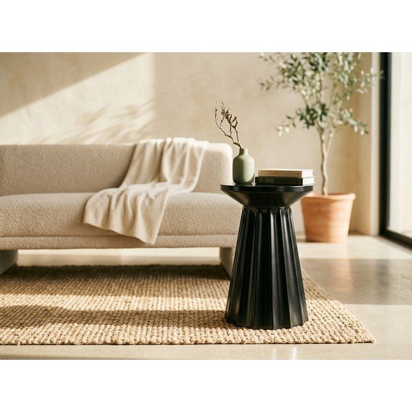 Măsuță de cafea negru-lucios rotundă din oțel ø 30 cm Adelya – Yes Everyday-image-1