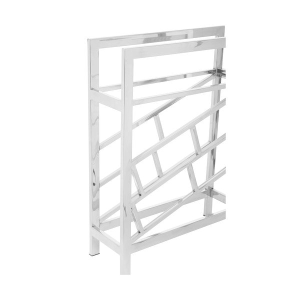 Raft pentru sticle de vin argintiu lucios din metal număr sticle 12 Barolo – Premier Housewares-image-1