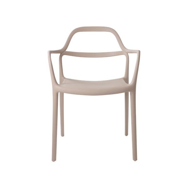 Scaune de dining bej cu cotiere/stivuibile 2 buc. din plastic Karlaby – Jotex-image-3