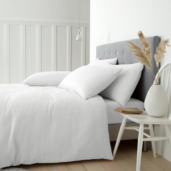 Lenjerie de pat albă din bumbac pentru pat de o persoană 135x200 cm – Catherine Lansfield