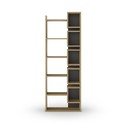 Bibliotecă neagră/în culoare naturală cu aspect de lemn de stejar 60x168,5 cm Eladi – Marckeric