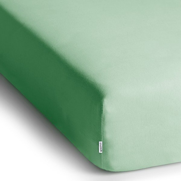 Cearceaf verde deschis din jerseu cu elastic 160x200 cm Amber – Restilo-image-2