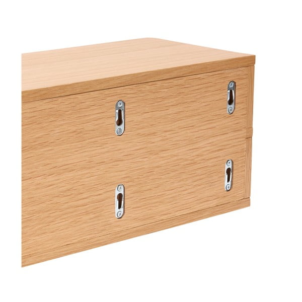 Noptieră în culoare naturală suspendată/cu rafturi cu aspect de lemn de stejar Öppen – Hübsch-image-4