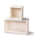 Set 2 rafturi de perete pentru copii LEGO® Brick, alb