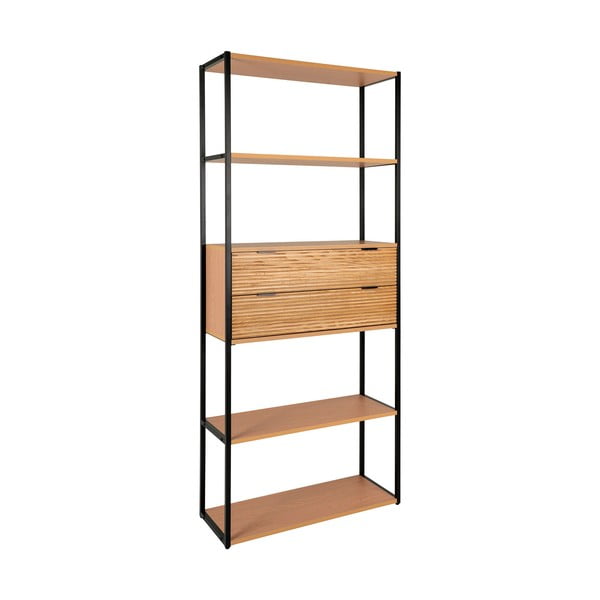 Bibliotecă în culoare naturală cu aspect de lemn de frasin 84,5x200 cm Minato – House Nordic-image-1