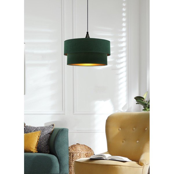 Lustră în culoarea petrolului cu abajur textil ø 35 cm Scopello – Candellux Lighting-image-1