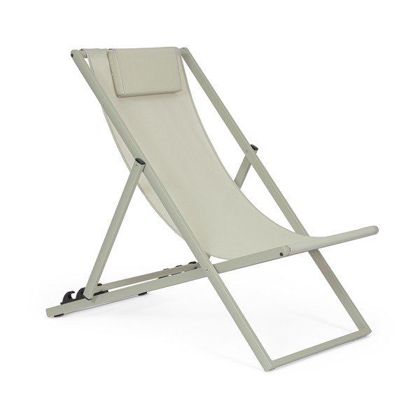 Șezlong de grădină taupe din metal Taylor – Bizzotto