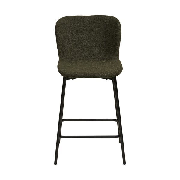 Scaun de bar verde închis tapițat (înălțime șezut 65 cm) Maceda – House Nordic-image-4