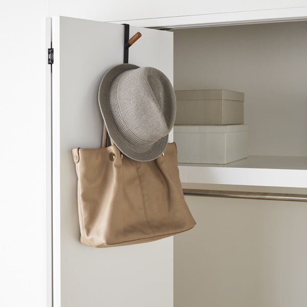 Cuier de ușă negru-natural din metal 1,5 cm Tower – YAMAZAKI-image-2