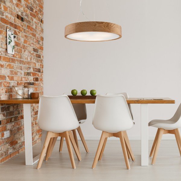 Lustră maro cu abajur din sticlă ø 47 cm Eveline – LAMKUR-image-1