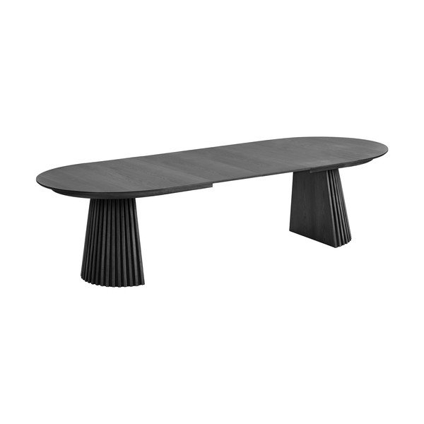Masă de dining extensibilă cu aspect de lemn de stejar cu blat suplimentar Osaka – House Nordic-image-2
