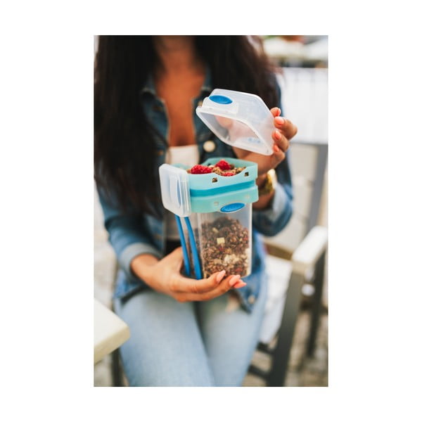 Cutie pentru prânz cu tacâmuri Vialli Design, 650ml+230m, albastru-image-1
