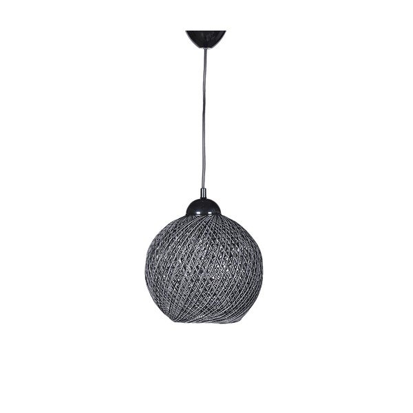 Lustră neagră/gri cu abajur textil ø 22 cm – Opviq lights