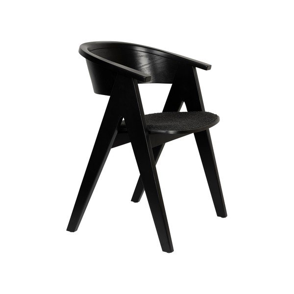 Scaun de living negru cu cotiere tapițat NDSM – Zuiver