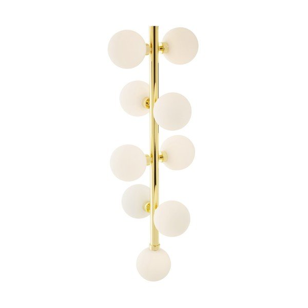 Lustră albă/aurie din metal cu abajur din sticlă ø 27 cm Trieste – Premier Housewares-image-1