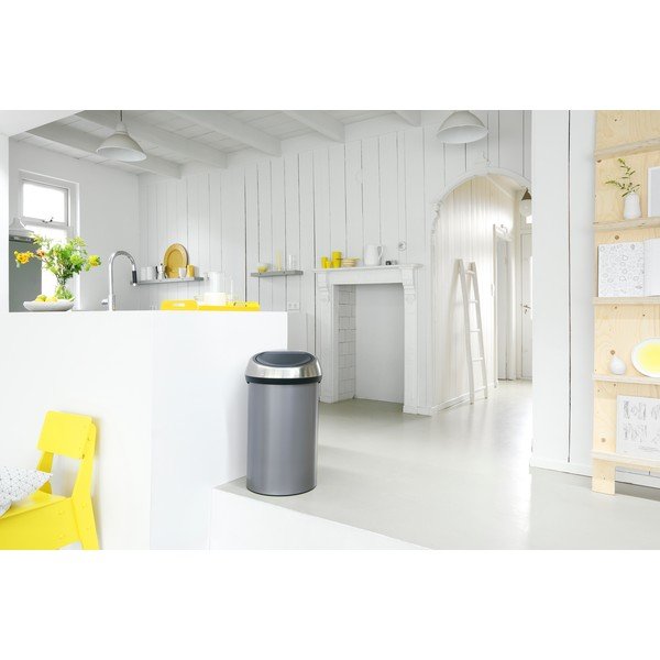 Coș de gunoi gri cu senzori de atingere din oțel 60 l Touch Bin – Brabantia-image-1