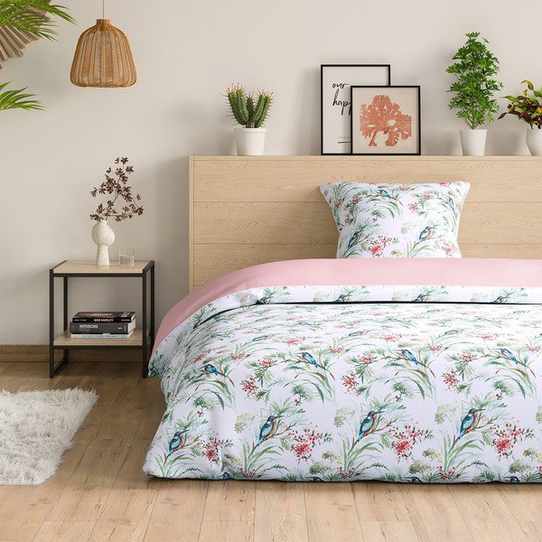 Lenjerie de pat single din bumbac AmeliaHome Averi Kingfisher, 155 x 220 cm-image-1