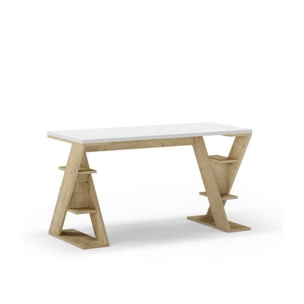 Birou cu blat alb 60x137 cm Butterfly – Marckeric-image-2