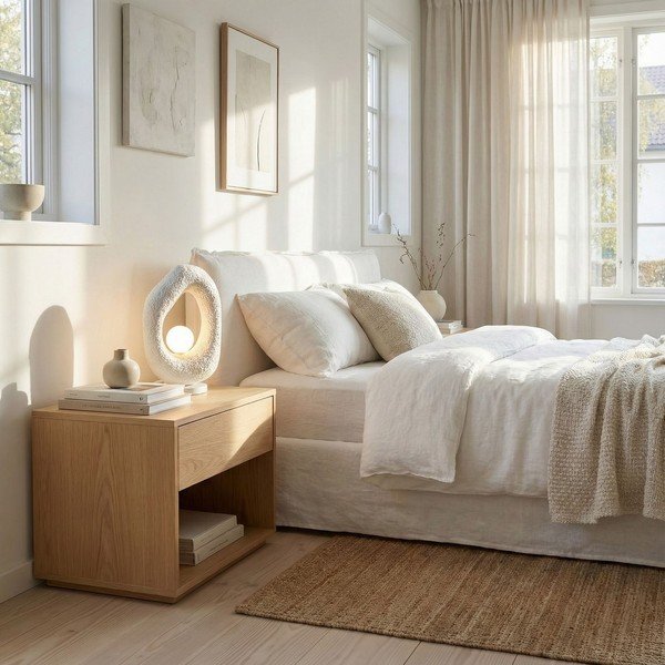 Veioză albă din metal (înălțime 50 cm) Lore – Opviq lights-image-4