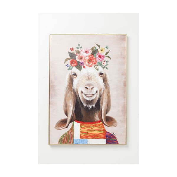 Tablou de perete Kare Design Flowers Goat, 102 x 72 cm