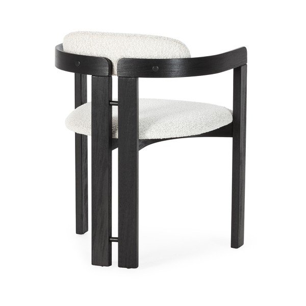 Set de scaune de sufragerie alb/negru cu cotiere 2 buc. tapițat Eiden – MOME-image-4