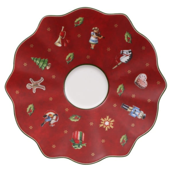 Farfurioară din porțelan roșu cu motiv de Crăciun Villeroy & Boch, ø 13 cm