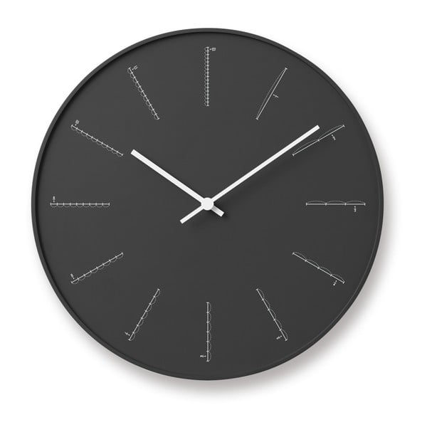 Ceas de perete Lemnos Clock Divide, ⌀ 29 cm, negru