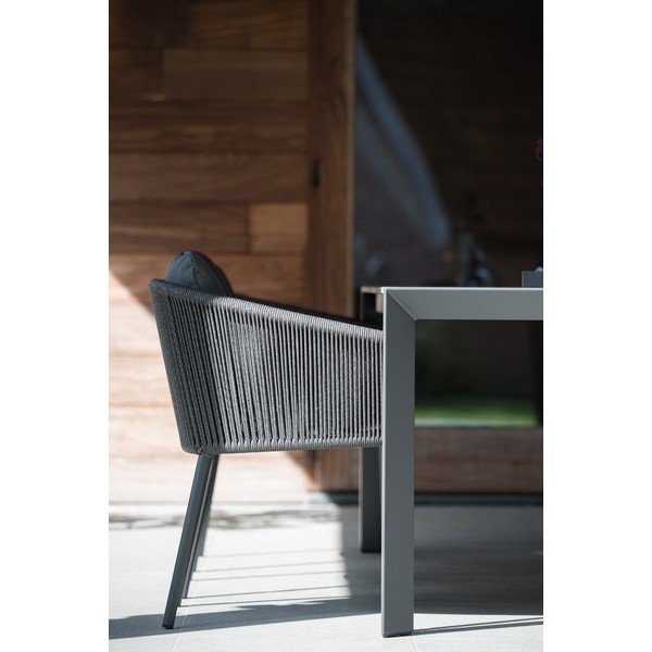 Scaun de grădină negru din metal Omer – Diphano-image-1