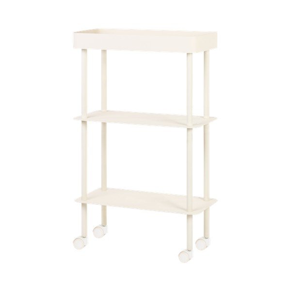 Etajeră pe roți bej din metal 60x97x30 cm Nolle – noo.ma